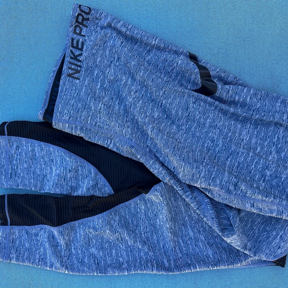 Nike Pro Heathered Blue Leggings